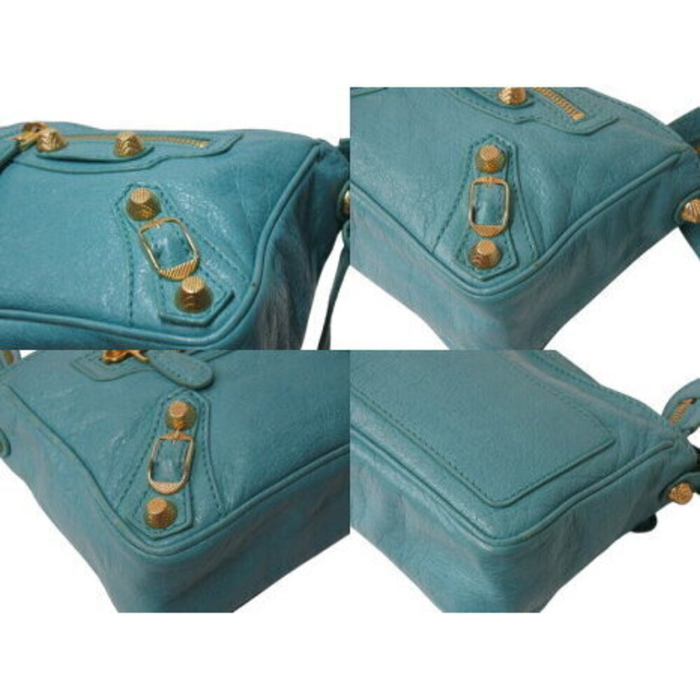 BALENCIAGA The City Shoulder Bag Blue Green Leather - Picture 7 of 8